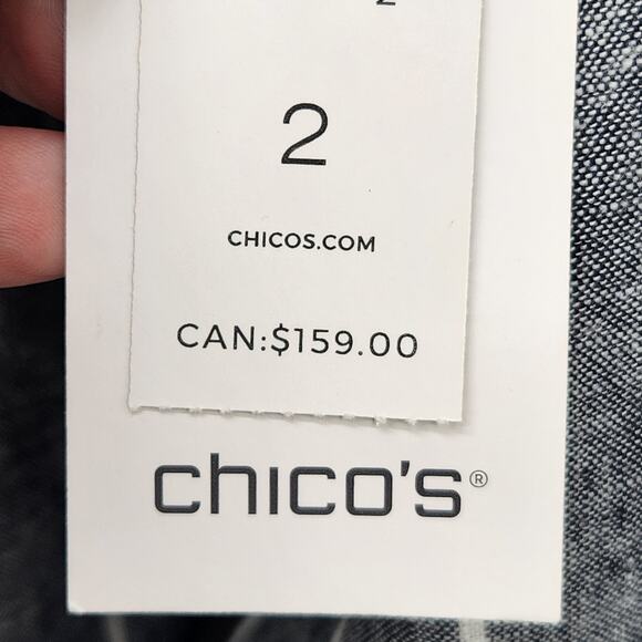 NWT Chico's Reversable Linen Indigo Stripe Jacket  Women's 2 (Large 12) - Picture 4 of 15